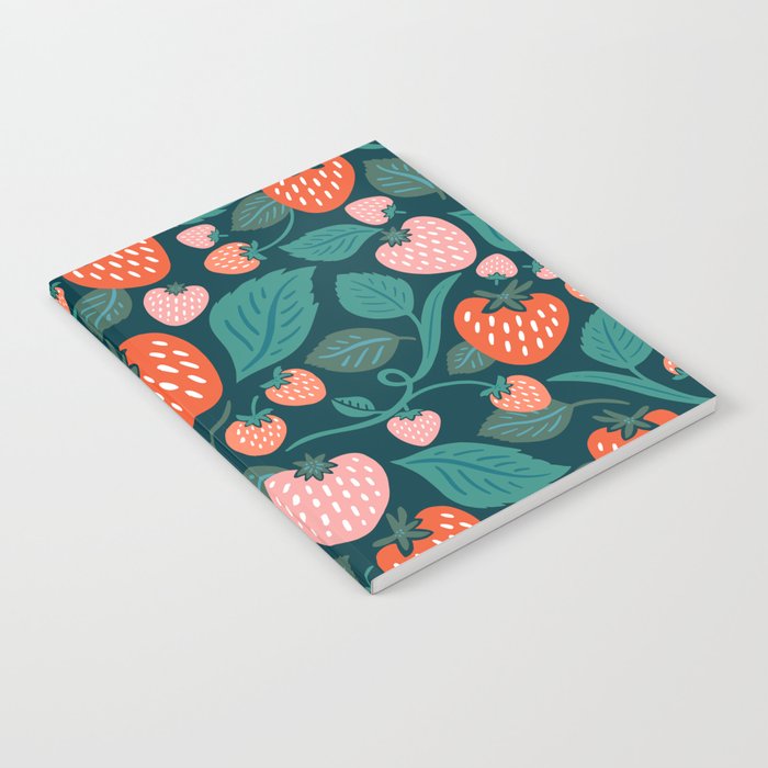 Strawberry Fields - Teal Green & Red Notebook Gallery Image 1