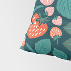 Strawberry Fields - Teal Green & Red Pillow Sham Gallery Image 4