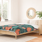 Strawberry Fields - Teal Green & Red Duvet Cover Gallery Image 2