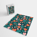 Strawberry Fields - Teal Green & Red Jigsaw Puzzle Gallery Image 2