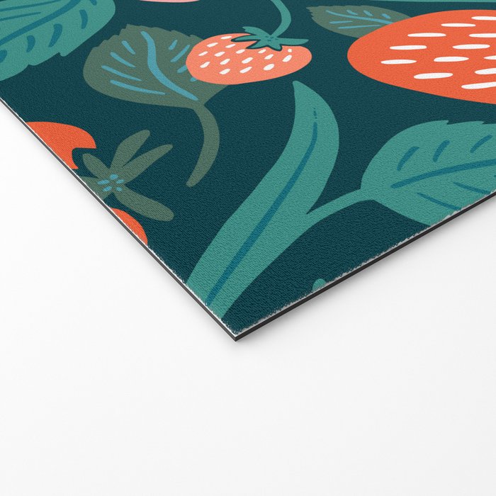 Strawberry Fields - Teal Green & Red Welcome Mat Gallery Image 2