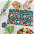 Strawberry Fields - Teal Green & Red Cutting Board Gallery Image 2