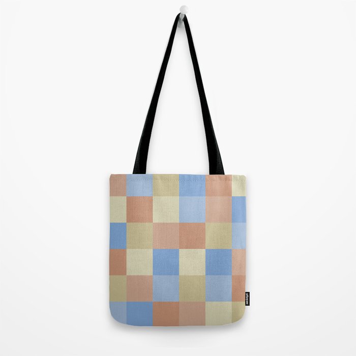 Bold Muted Checks Pattern - Large VII Tote Bag Gallery Image 2