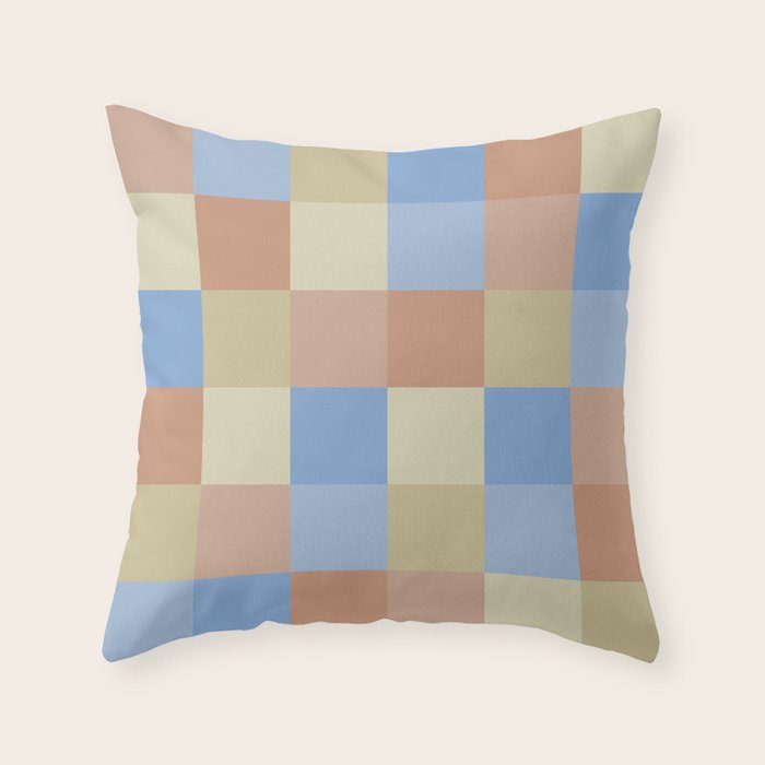 Bold Muted Checks Pattern - Large VII Throw Pillow Gallery Image 6