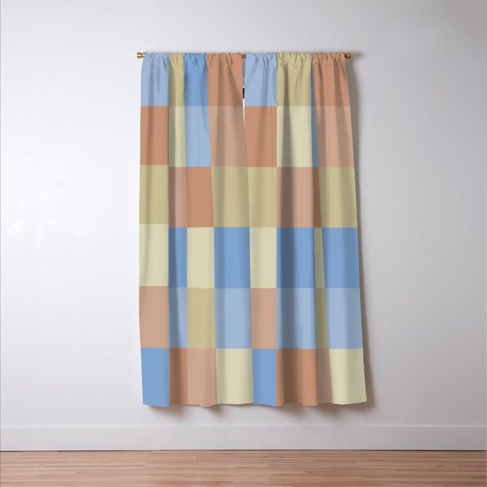 Bold Muted Checks Pattern - Large VII Window Curtain Gallery Image 3