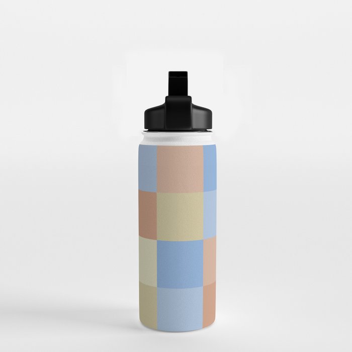 Bold Muted Checks Pattern - Large VII Water Bottle Gallery Image 2