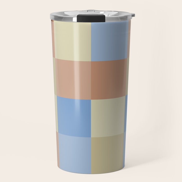 Bold Muted Checks Pattern - Large VII Travel Mug Gallery Image 1