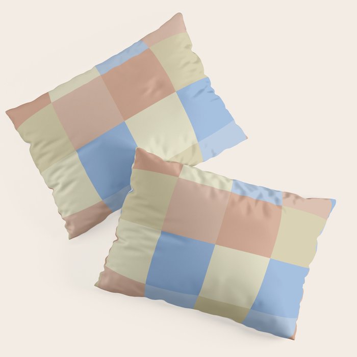 Bold Muted Checks Pattern - Large VII Pillow Sham Gallery Image 1
