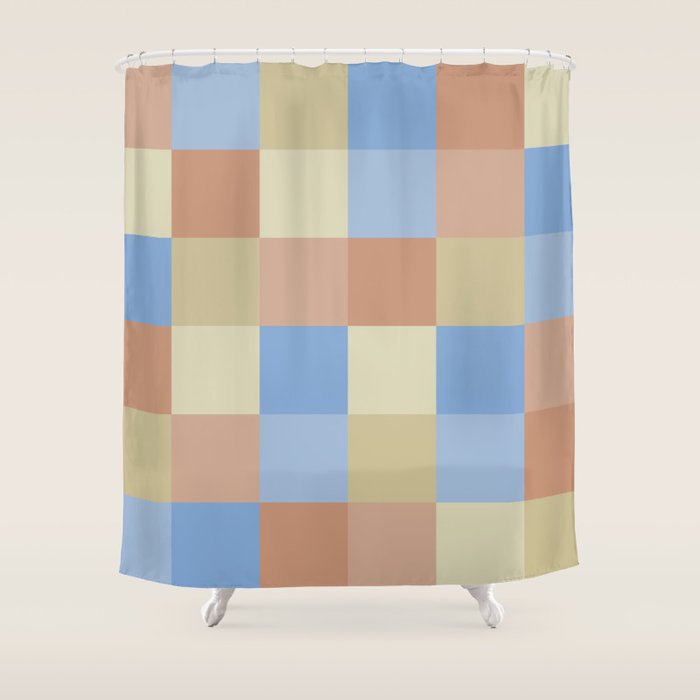 Bold Muted Checks Pattern - Large VII Shower Curtain Gallery Image 1