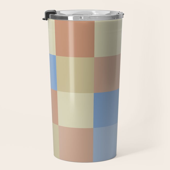 Bold Muted Checks Pattern - Large VII Travel Mug Gallery Image 3