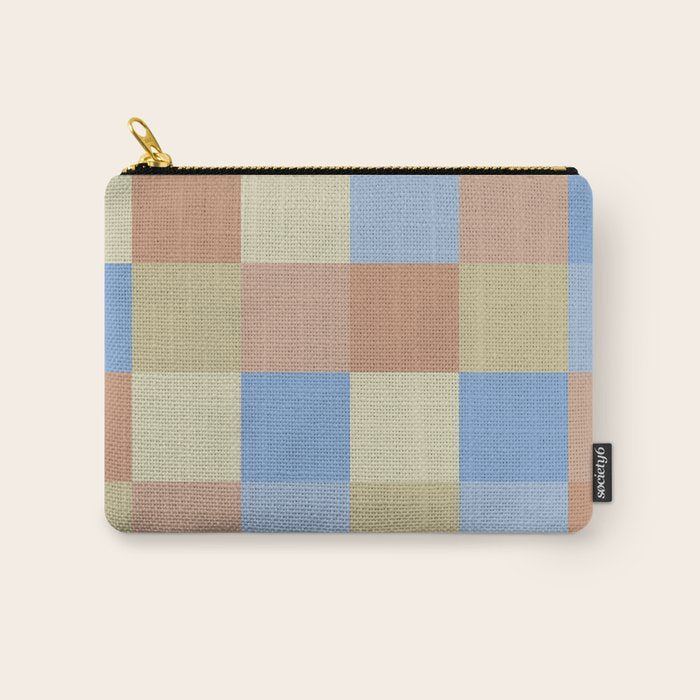 Bold Muted Checks Pattern - Large VII Carry All Pouch Gallery Image 1
