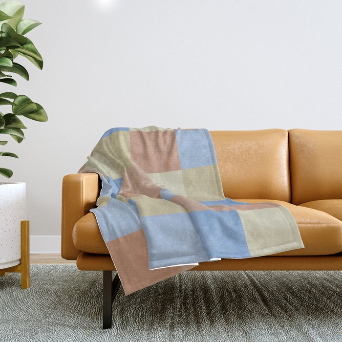 Bold Muted Checks Pattern - Large VII Throw Blanket Gallery Image 1