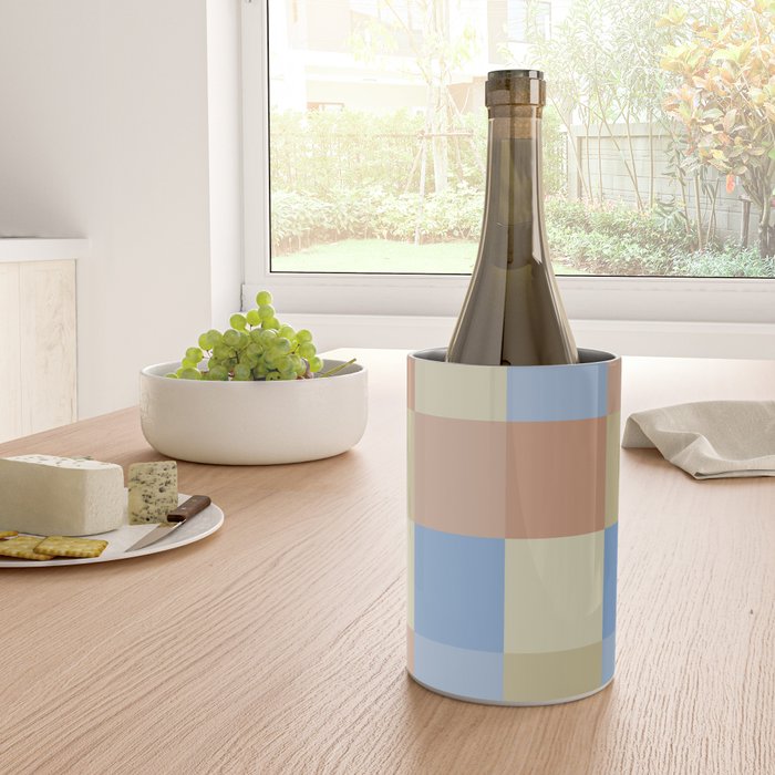 Bold Muted Checks Pattern - Large VII Wine Chiller Gallery Image 4