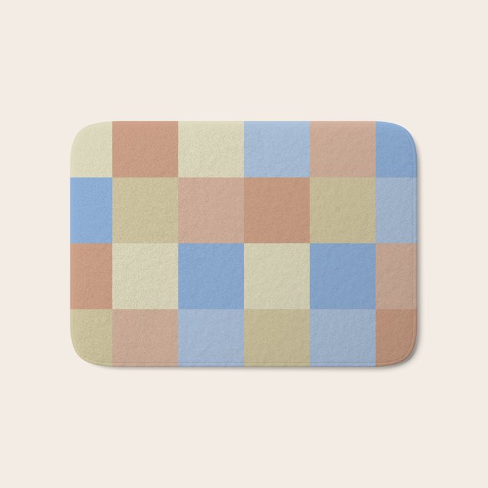 Bold Muted Checks Pattern - Large VII Bath Mat Gallery Image 1