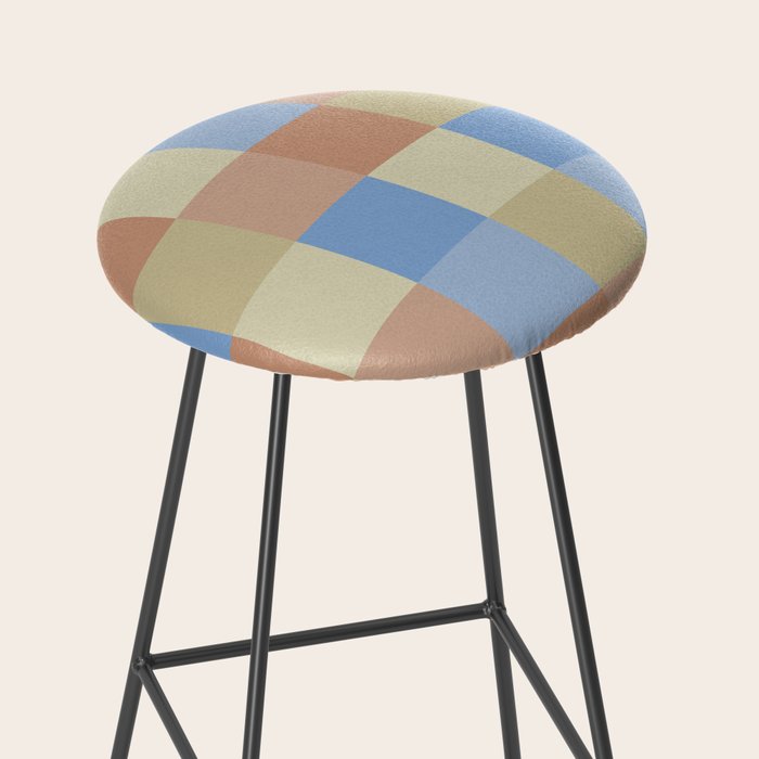 Bold Muted Checks Pattern - Large VII Stool Gallery Image 2