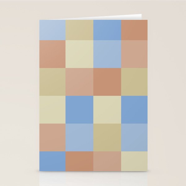 Bold Muted Checks Pattern - Large VII Stationery Card Gallery Image 1