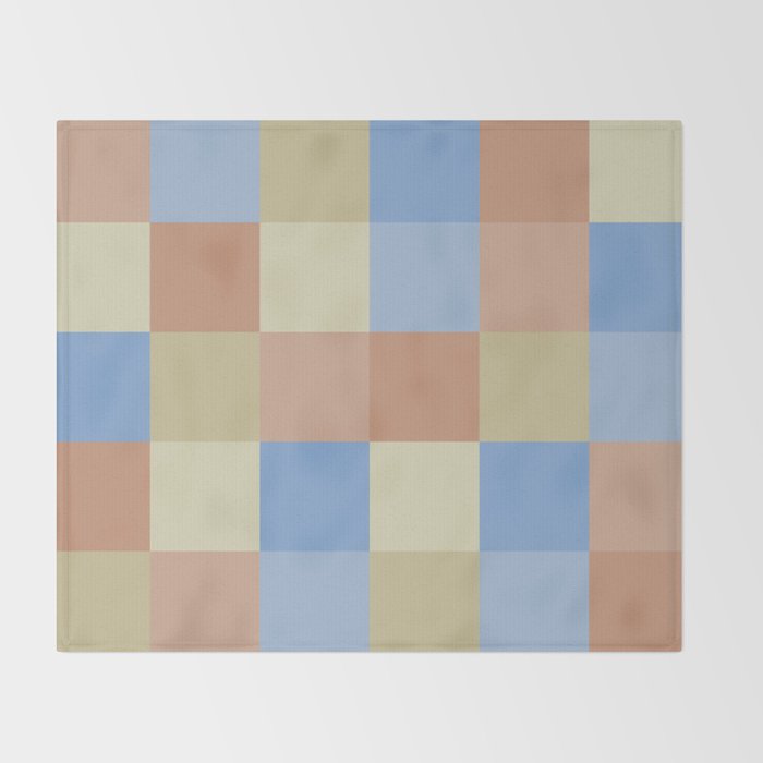 Bold Muted Checks Pattern - Large VII Throw Blanket Gallery Image 2