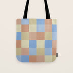 Bold Muted Checks Pattern - Large VII Tote Bag Gallery Image 1