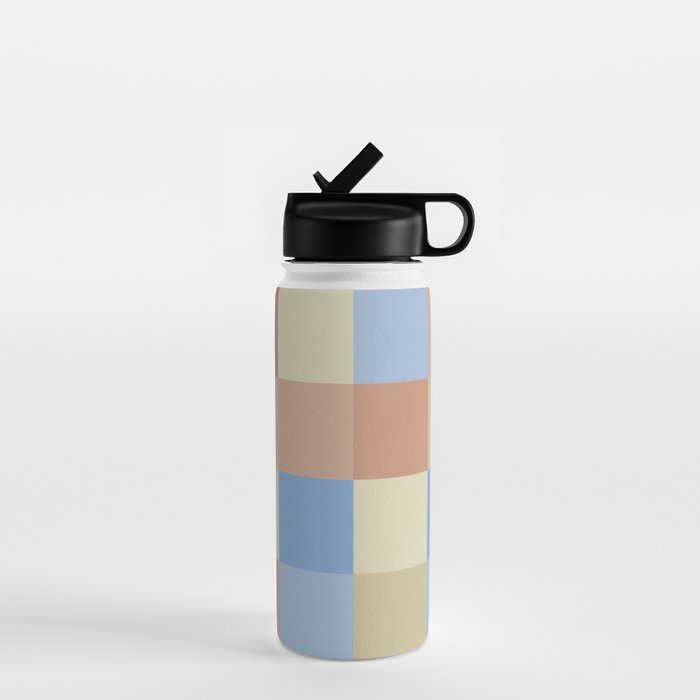 Bold Muted Checks Pattern - Large VII Water Bottle Gallery Image 1