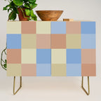 Bold Muted Checks Pattern - Large VII Credenza Gallery Image 1