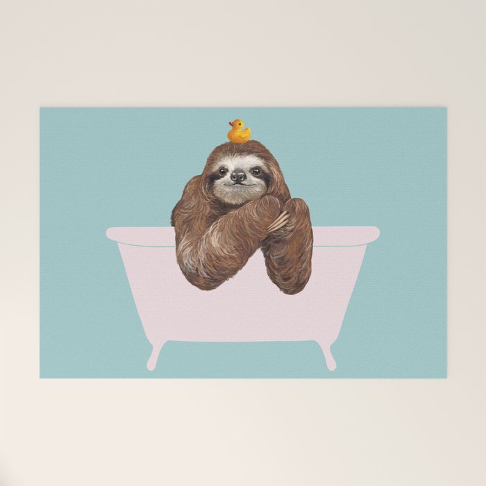 Sloth in Bathtub  Welcome Mat Gallery Image 1