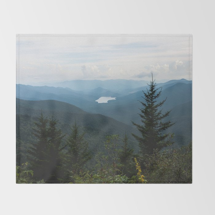 Smoky Mountain National Park -  Mountain Lake Landscape Throw Blanket Gallery Image 2