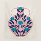 Vase of roses Wall Tapestry Gallery Image 4
