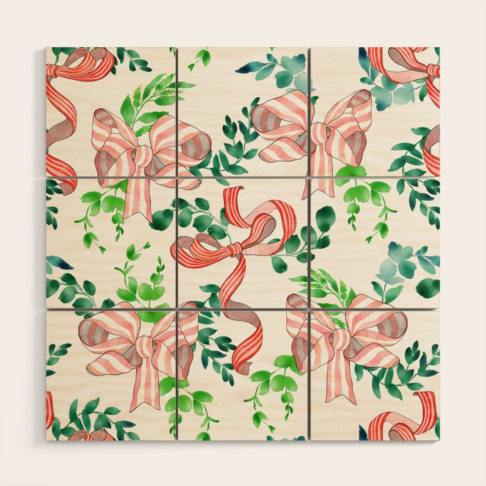 Whimsical Cheerful Bows Plants II Wood Wall Art Gallery Image 1