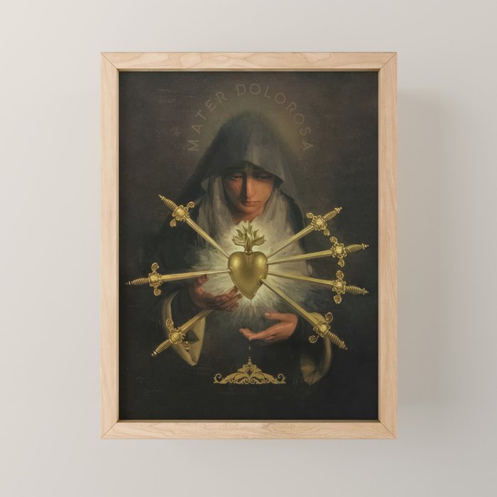 Our Lady of Sorrows Mater Dolorosa Mary Painting Mini Art Print Gallery Image 1