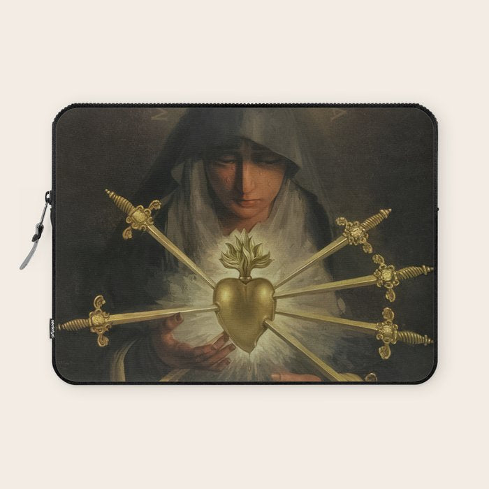 Our Lady of Sorrows Mater Dolorosa Mary Painting Laptop Sleeve Gallery Image 1