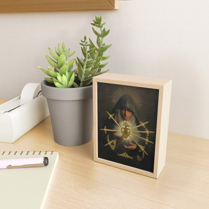 Our Lady of Sorrows Mater Dolorosa Mary Painting Mini Art Print Gallery Image 2