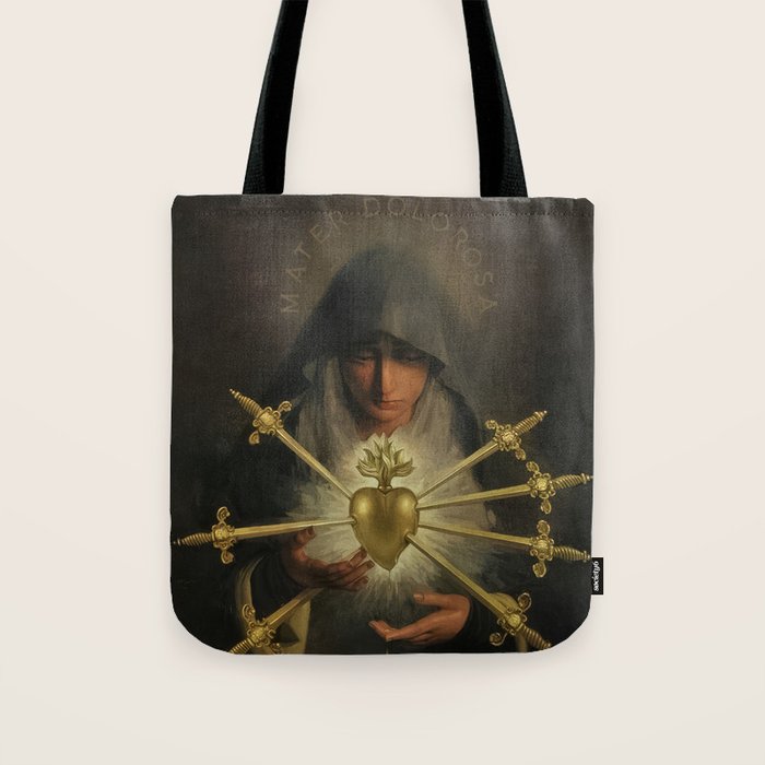 Our Lady of Sorrows Mater Dolorosa Mary Painting Tote Bag Gallery Image 1