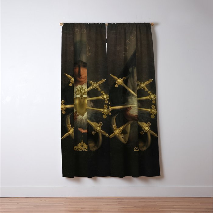 Our Lady of Sorrows Mater Dolorosa Mary Painting Window Curtain Gallery Image 3