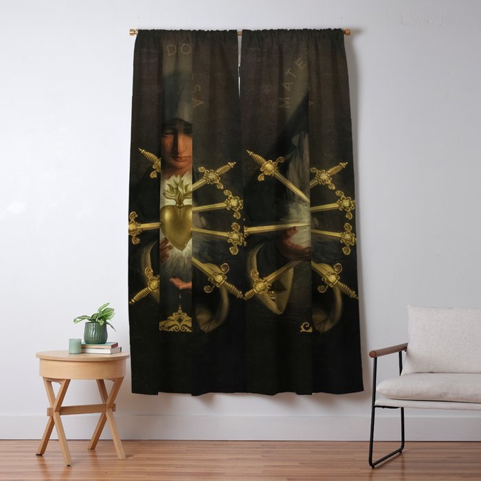 Our Lady of Sorrows Mater Dolorosa Mary Painting Window Curtain Gallery Image 1