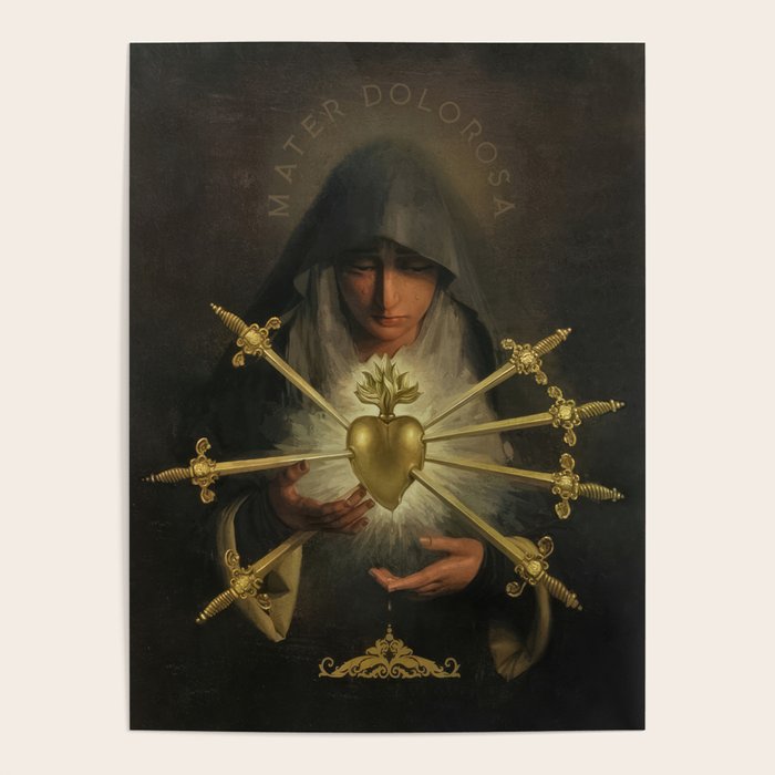 Our Lady of Sorrows Mater Dolorosa Mary Painting Poster Gallery Image 4