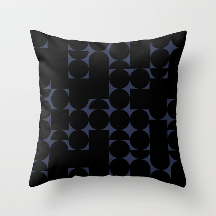 Midcentury modern geometric 01 black Throw Pillow Gallery Image 6
