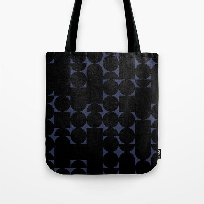 Midcentury modern geometric 01 black Tote Bag Gallery Image 1
