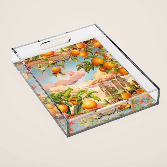 Orange Garden Acrylic Tray Gallery Image 1