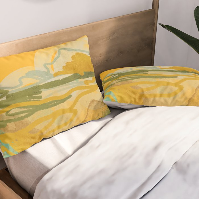 hot summer days landscape abstract Pillow Sham Gallery Image 2