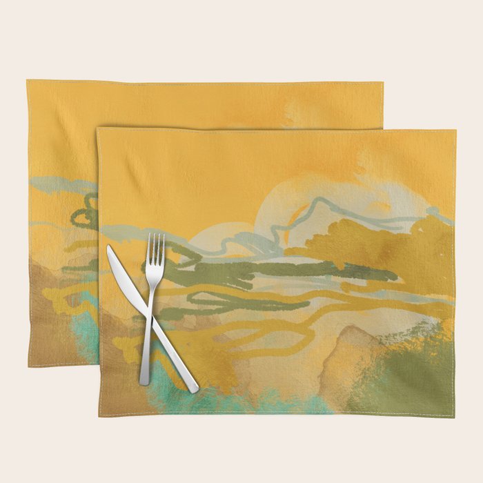hot summer days landscape abstract Placemat Gallery Image 1