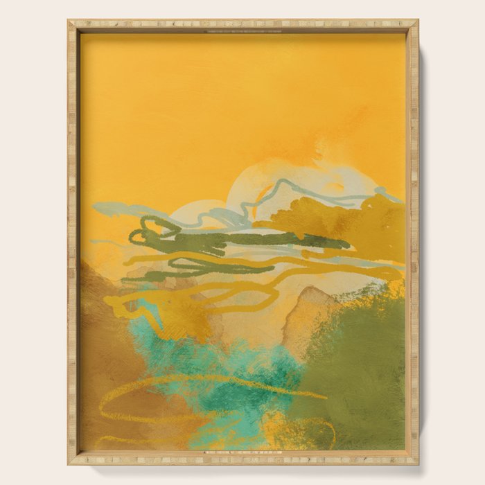 hot summer days landscape abstract Serving Tray Gallery Image 1