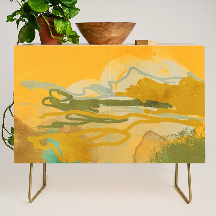 hot summer days landscape abstract Credenza Gallery Image 1