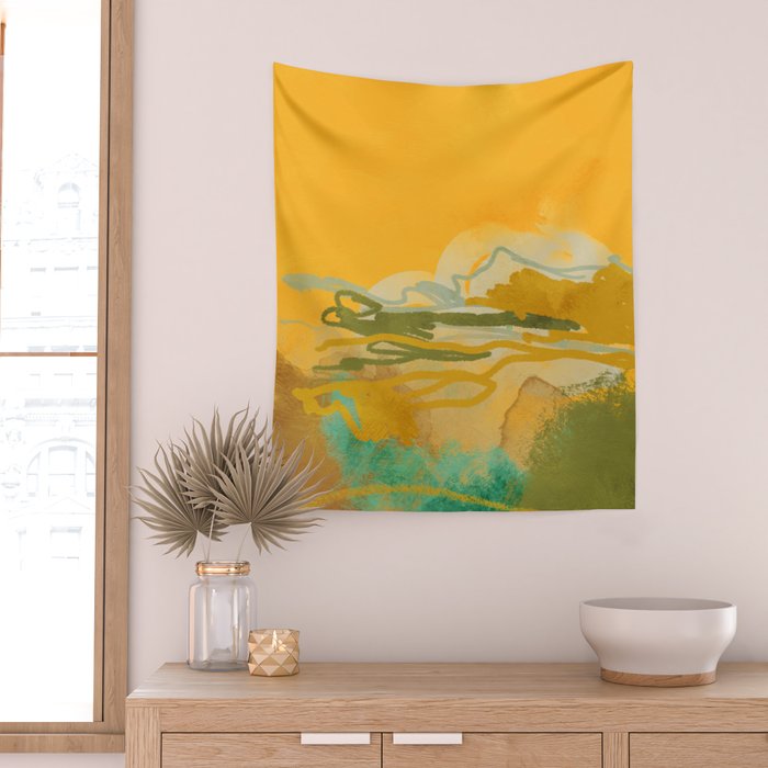 hot summer days landscape abstract Wall Tapestry Gallery Image 2