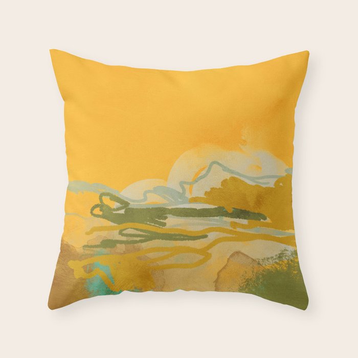 hot summer days landscape abstract Throw Pillow Gallery Image 1