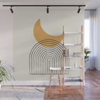 Moon mountain gold - Mid century style Wall Mural Gallery Image 1