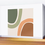 Abstract Shapes 55 in Sage Green and Terracotta (Rainbow Abstraction) Wall Mural Gallery Image 2