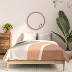 Abstract Shapes 55 in Sage Green and Terracotta (Rainbow Abstraction) Comforter Gallery Image 3