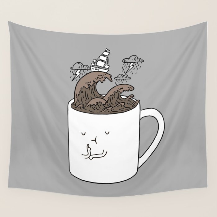 Brainstorming Coffee Mug Wall Tapestry Gallery Image 1