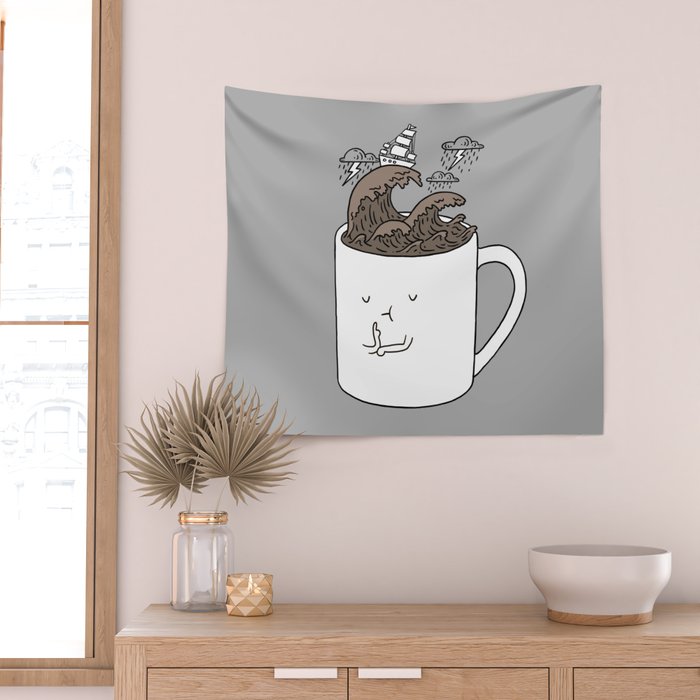 Brainstorming Coffee Mug Wall Tapestry Gallery Image 2