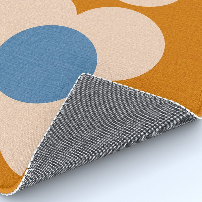 Retro Blossom - tangerine blue Rug Gallery Image 4